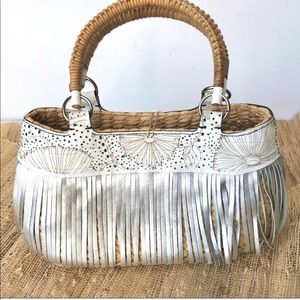 Serpui Marie Leather Fringe Bag